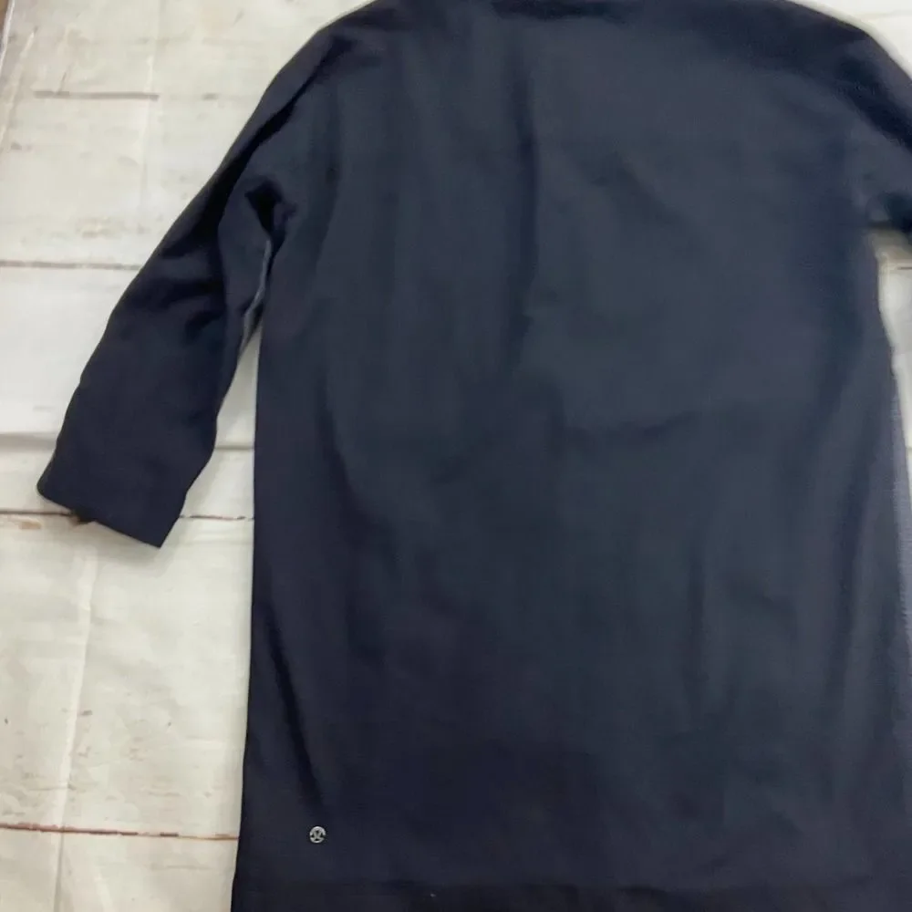 Lululemon Cocoon Car Coat Shine Dot Black Gray long casual jacket womens small